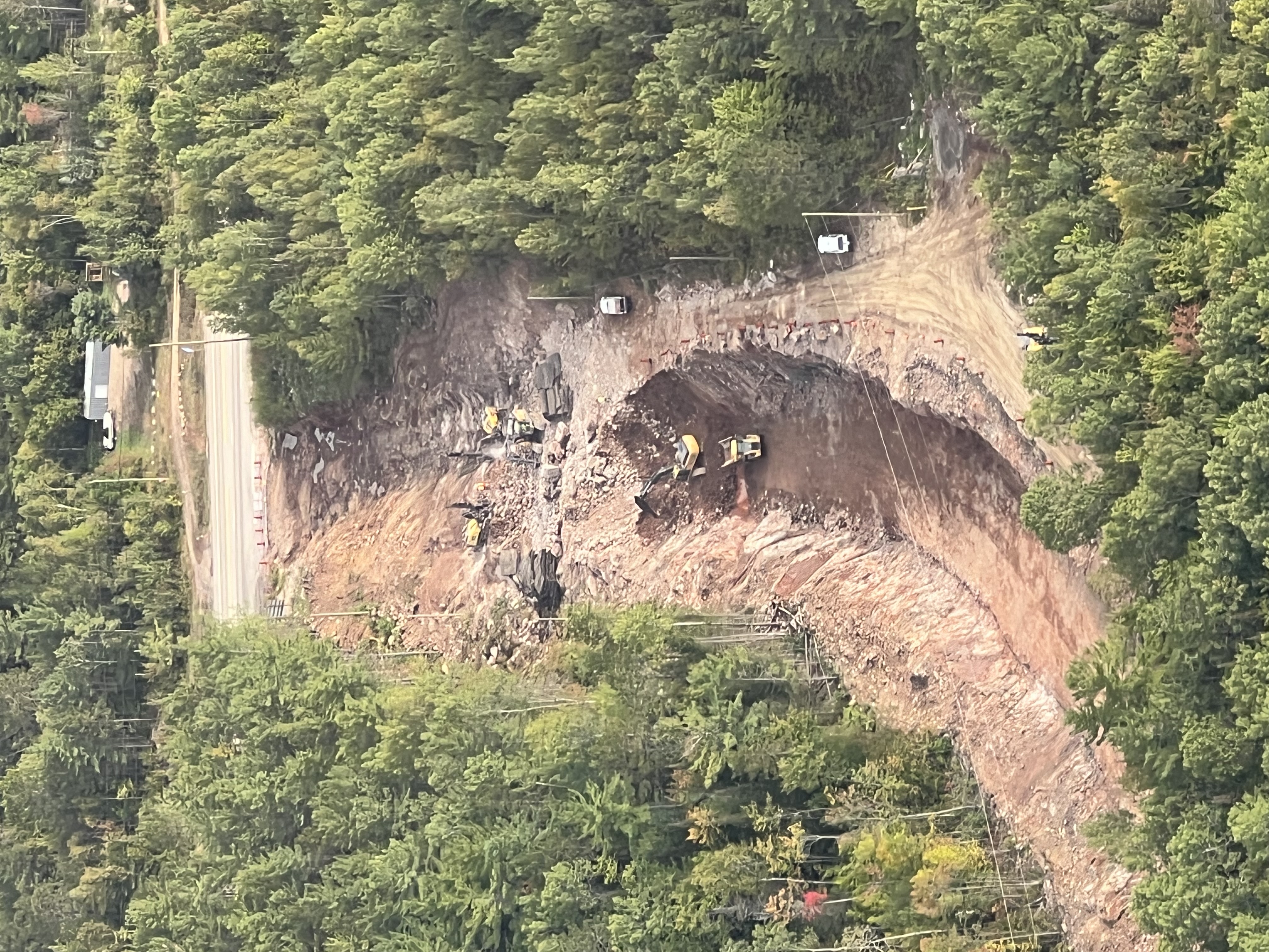 Overhead view of construction site