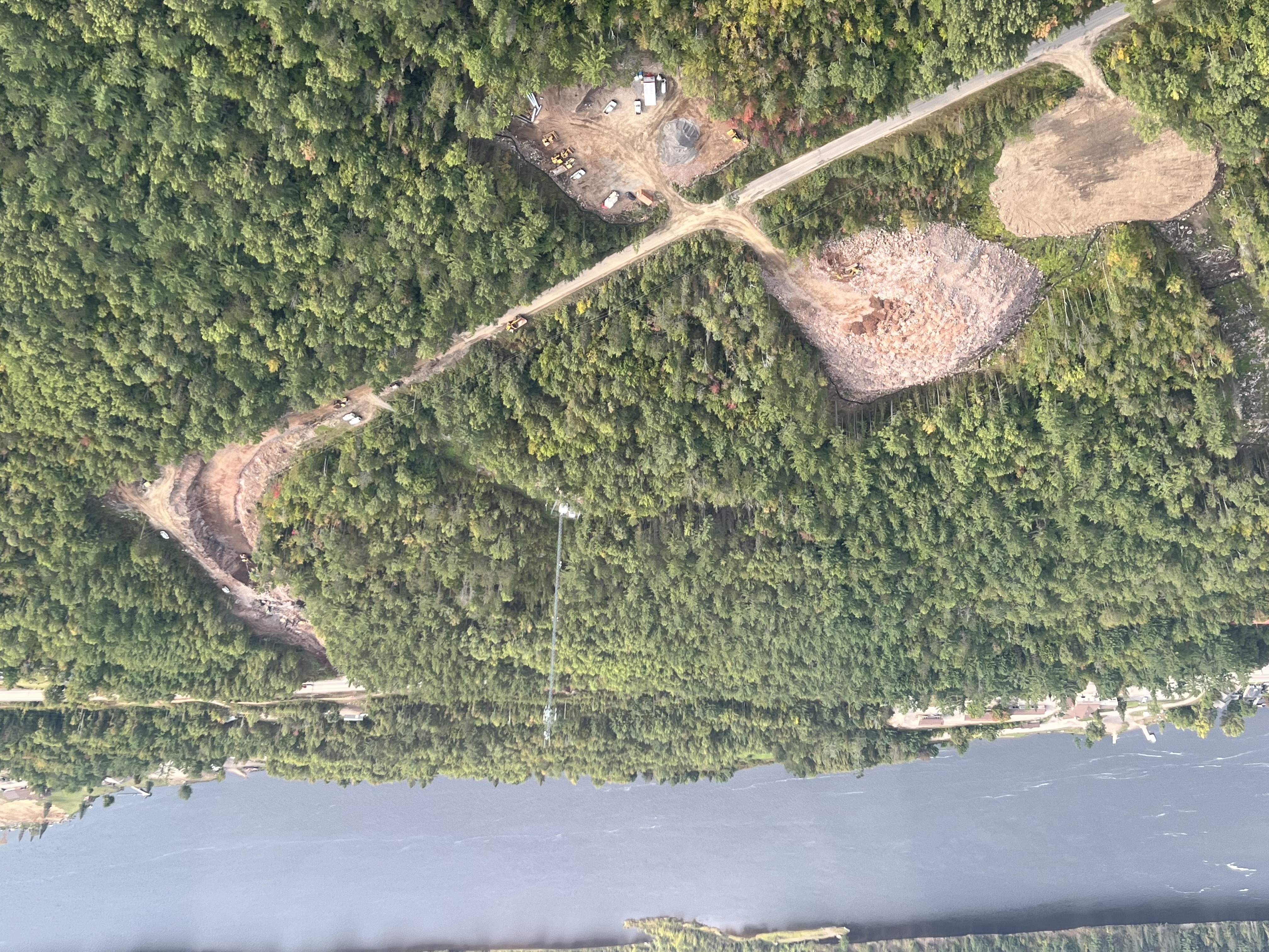Overhead view of construction site