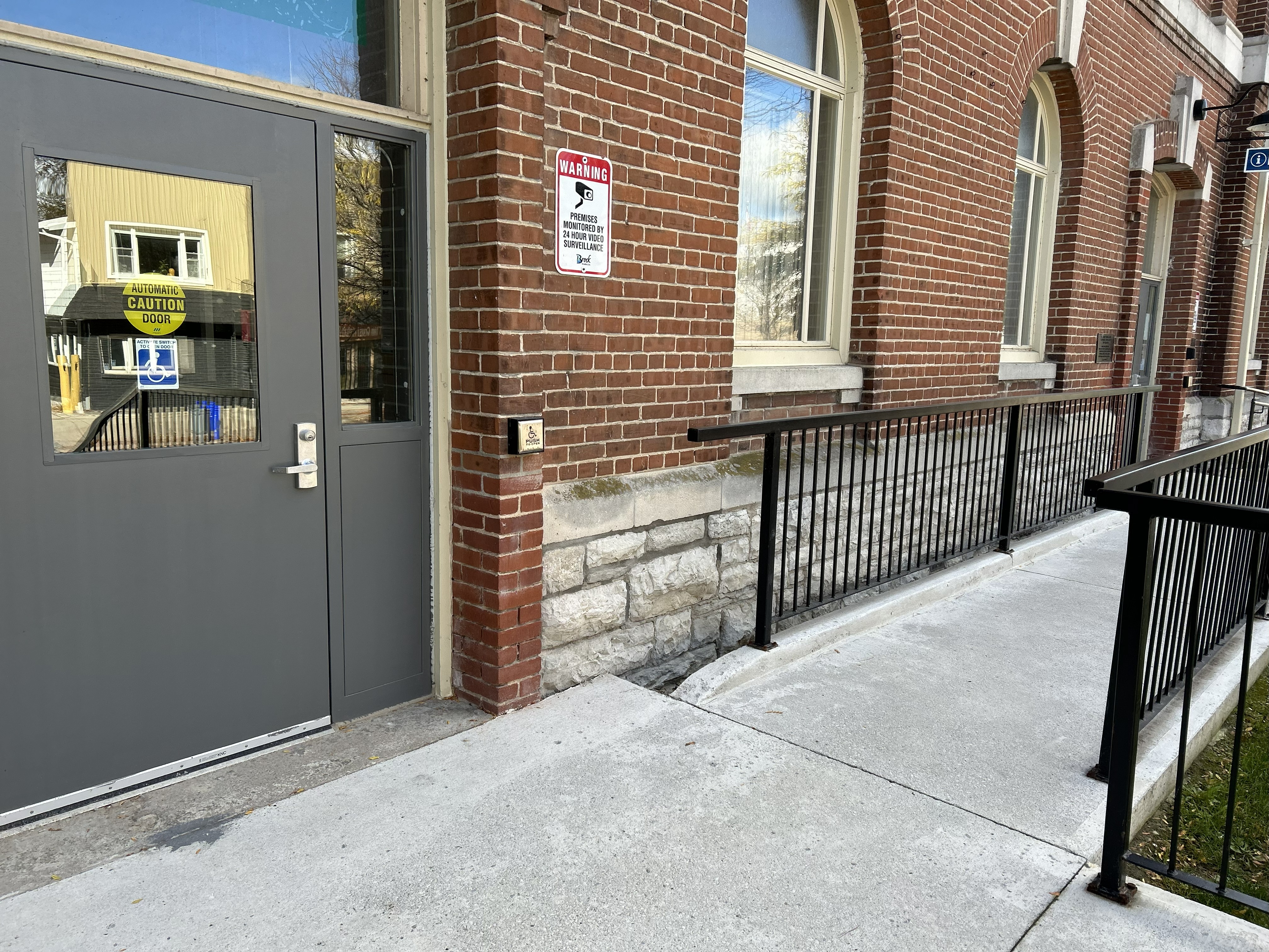 side door of building with ramp