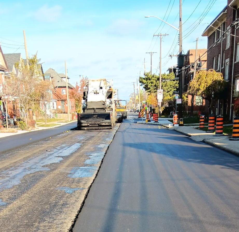 A half-paved road