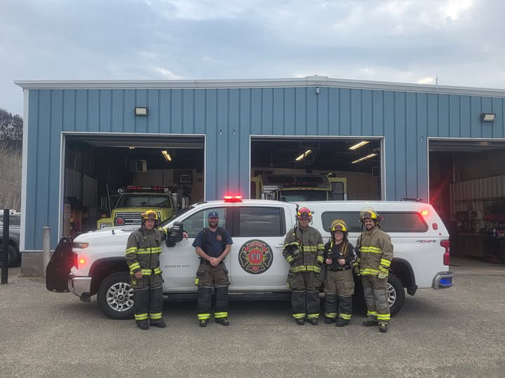 firefighters with a rescue truck