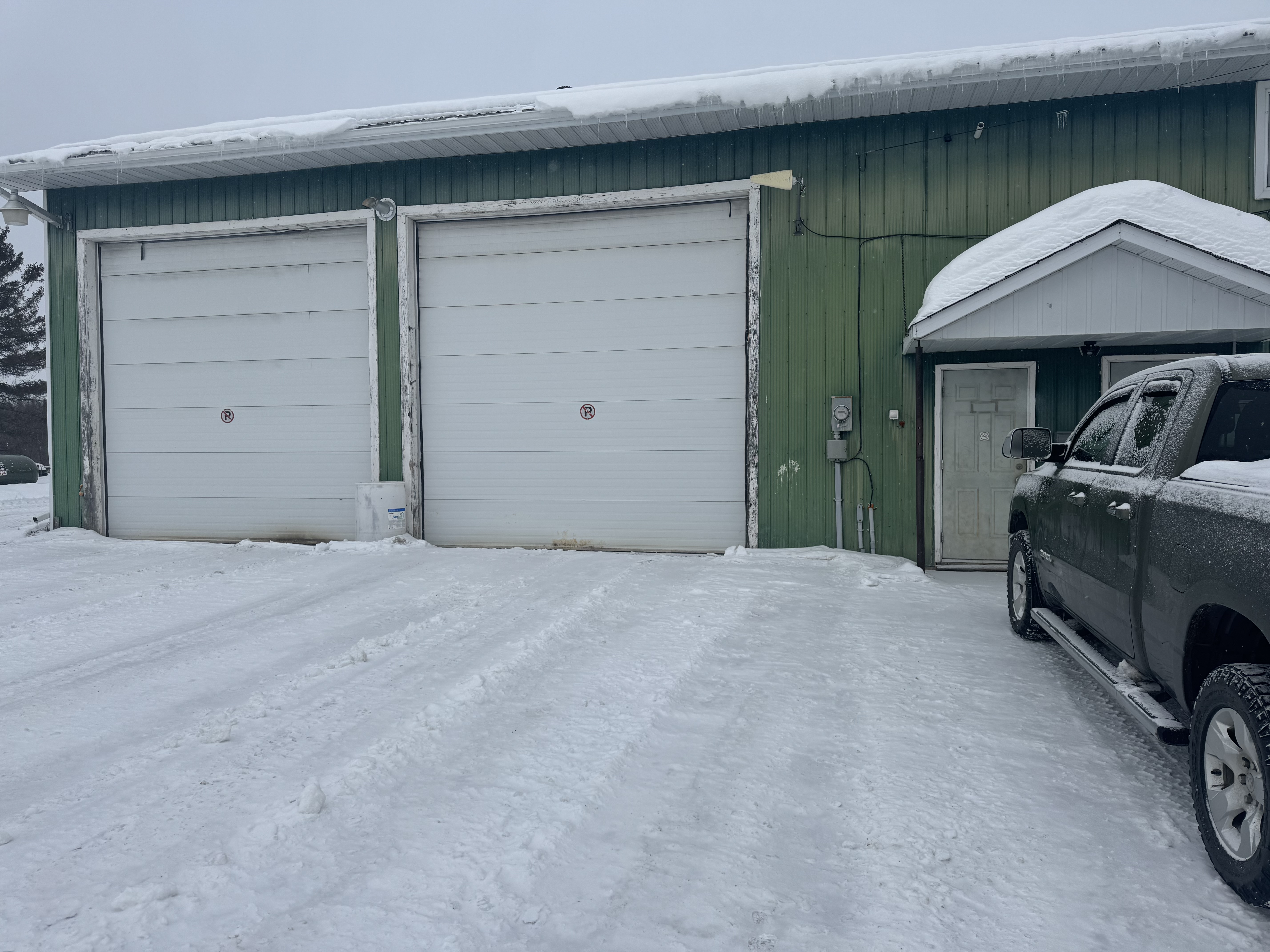 A double garage door