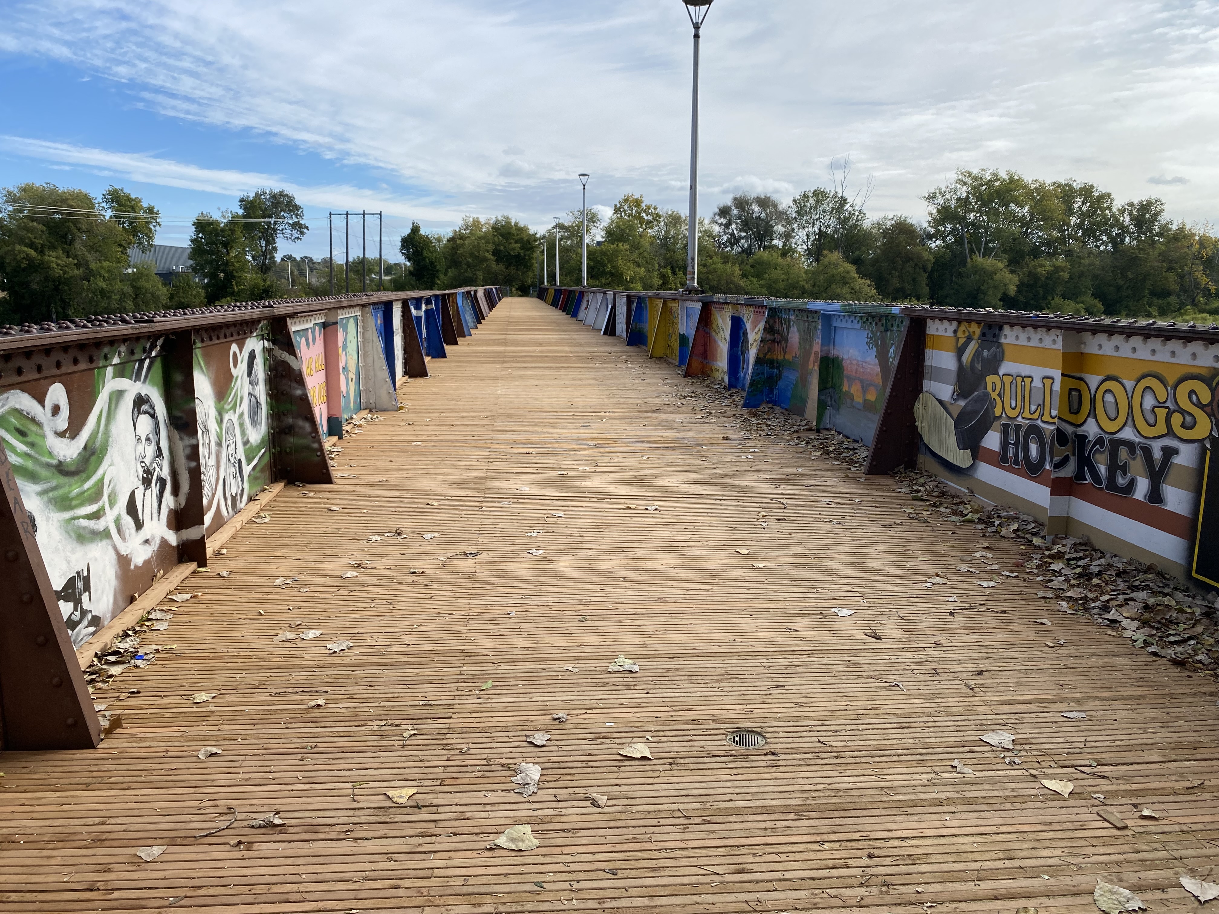 A large pedestrian bridge