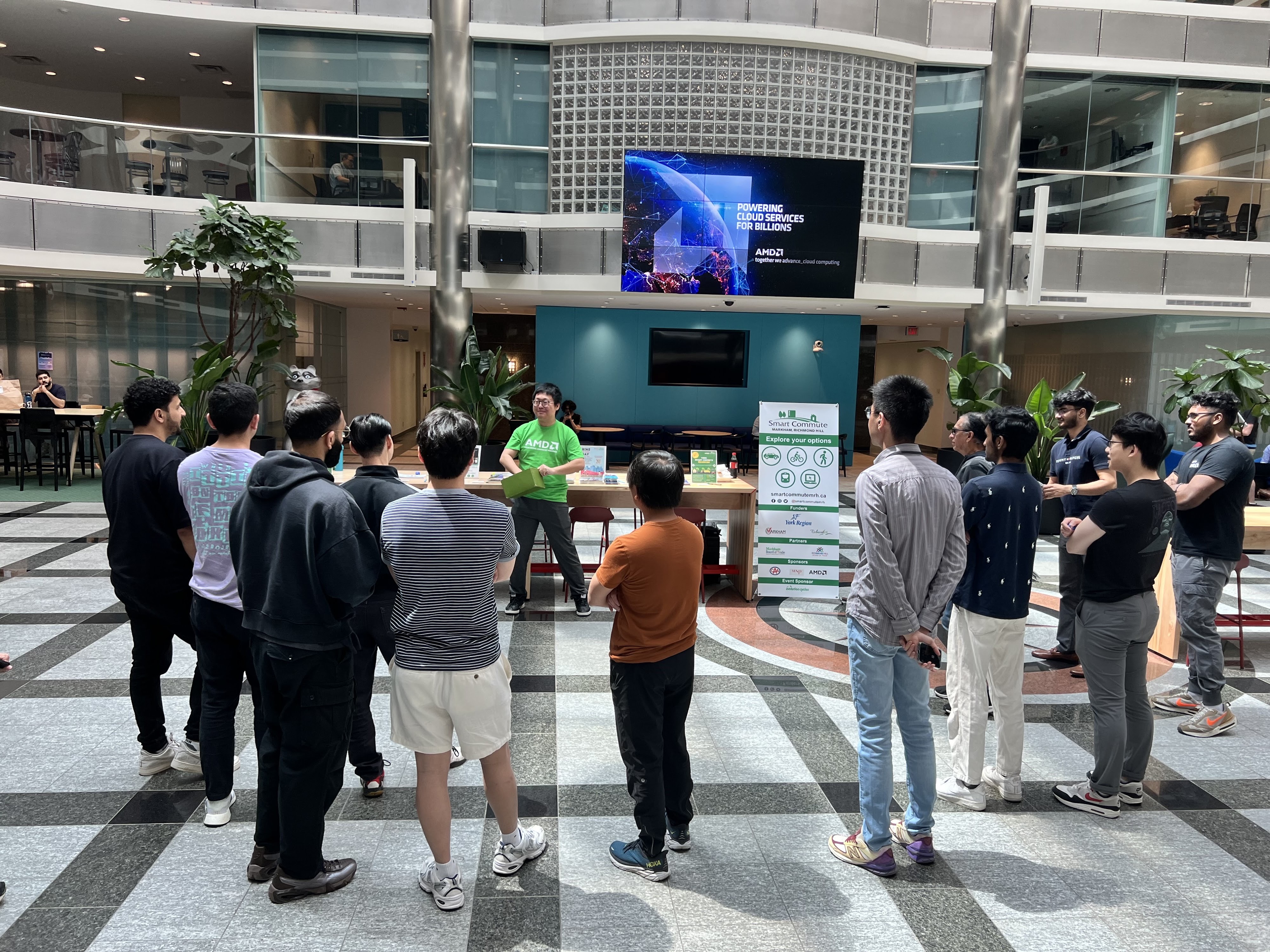 A guide doing a presentation