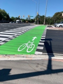 An active transportation crosswalk in the City of Brampton.