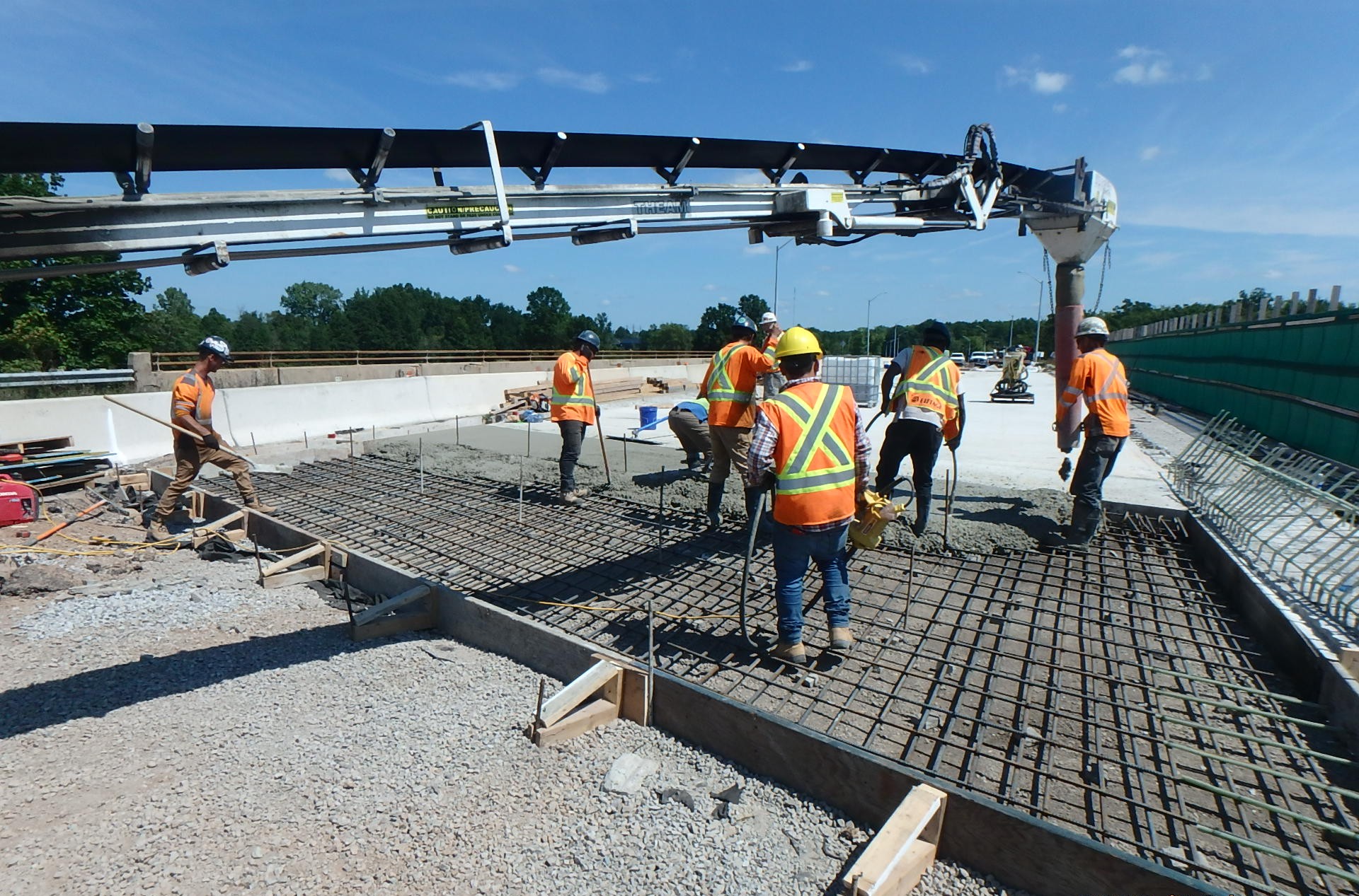 Construction on a bridge