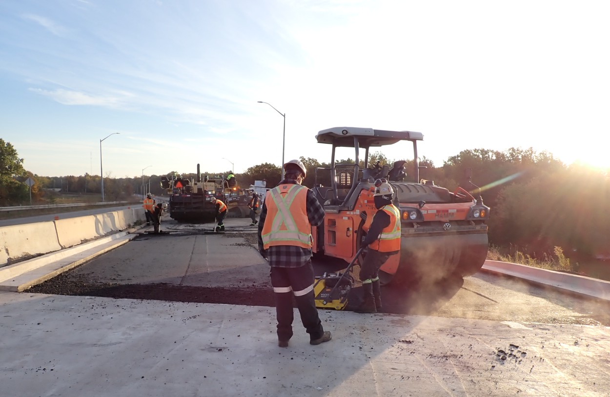 Construction on a bridge