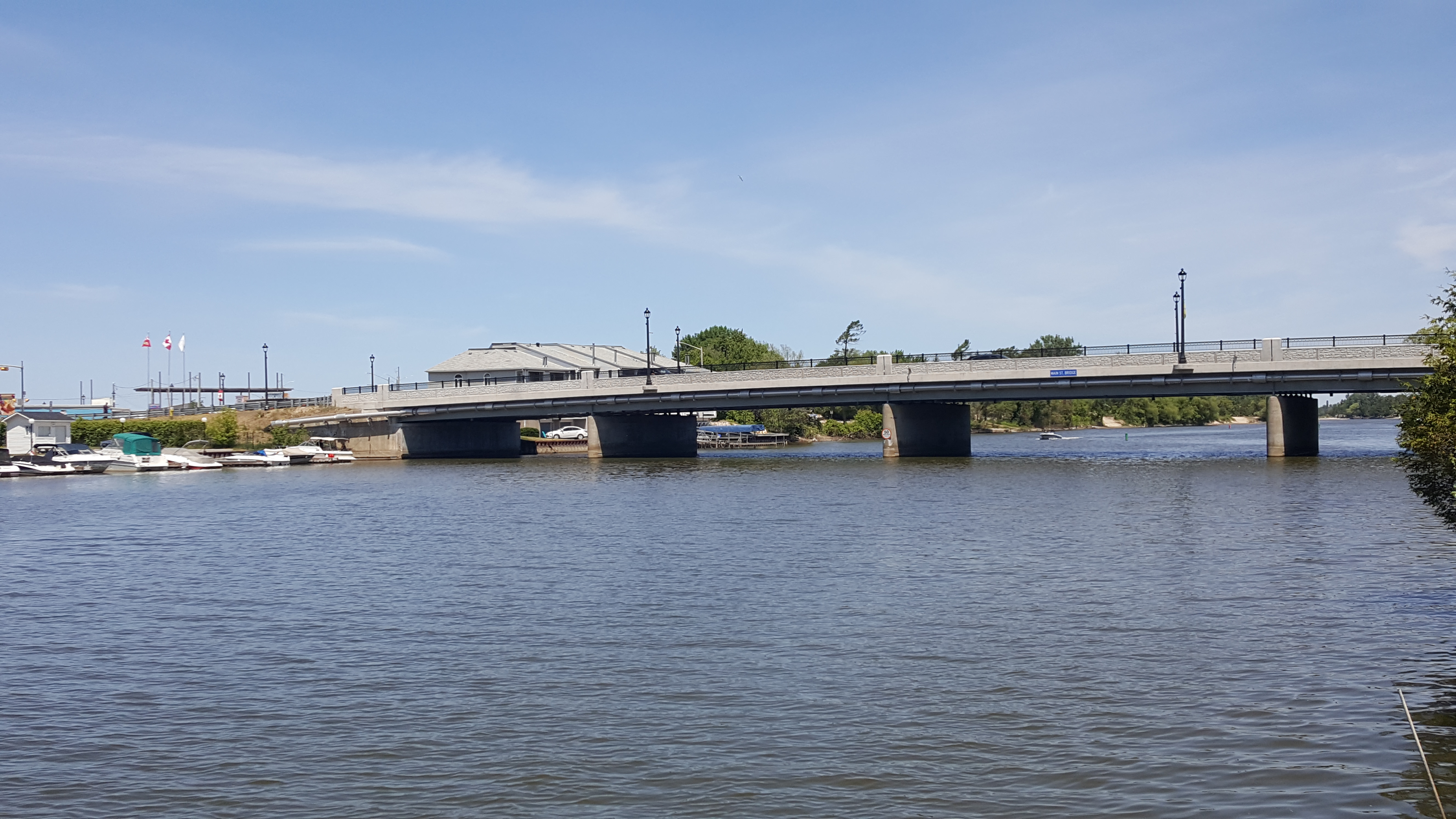 A portrait of the Town of Wasaga's Main Street bridge.