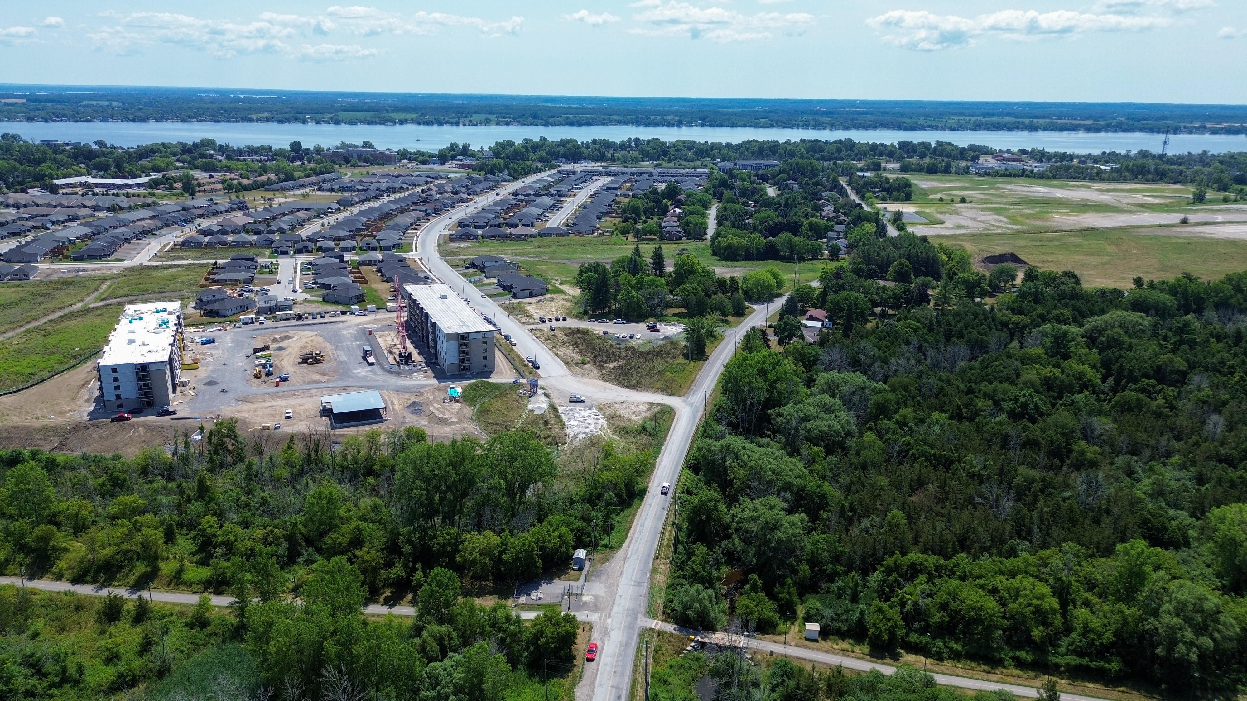 Overhead view of water treatment plant