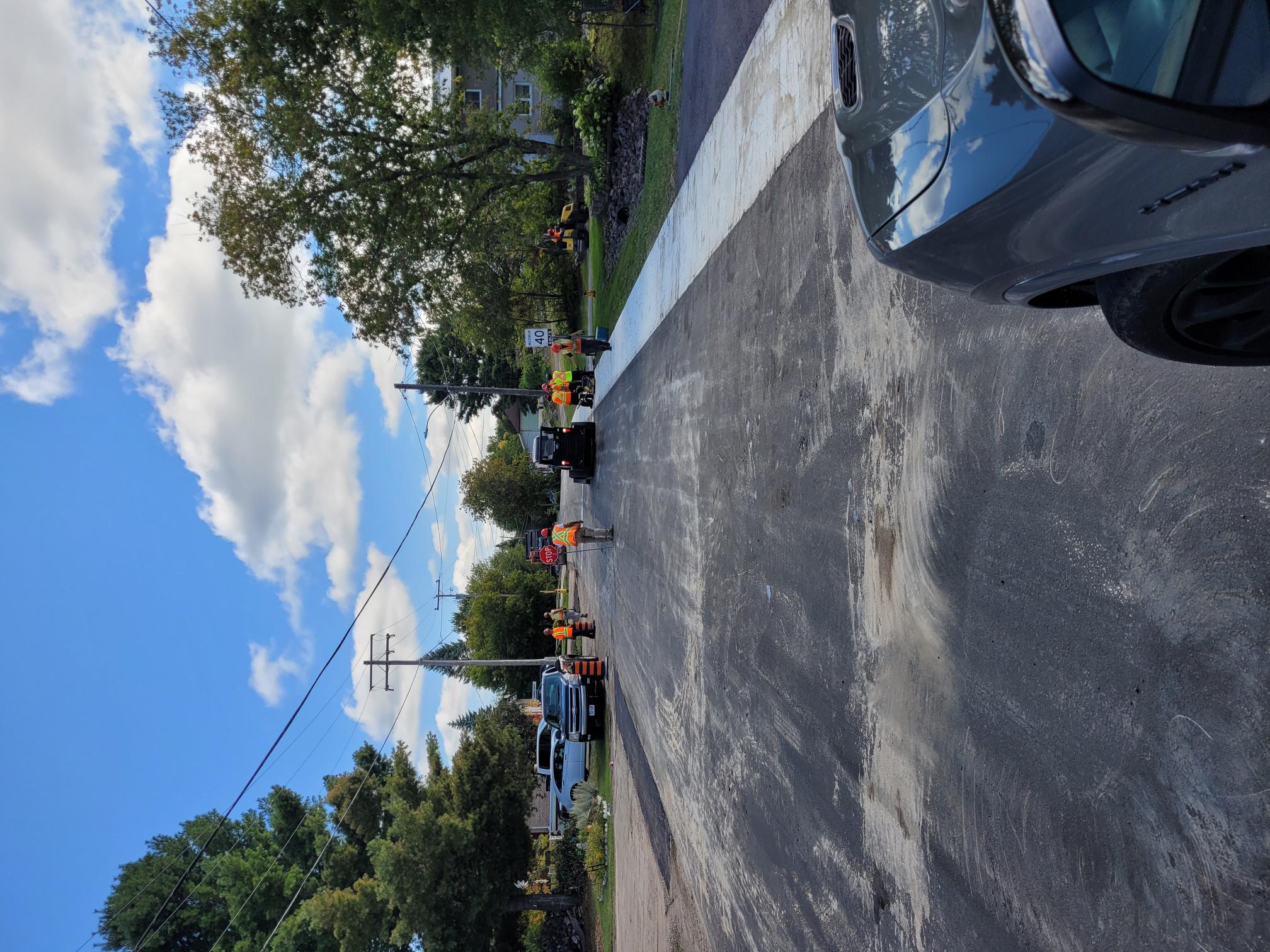 A newly constructed street