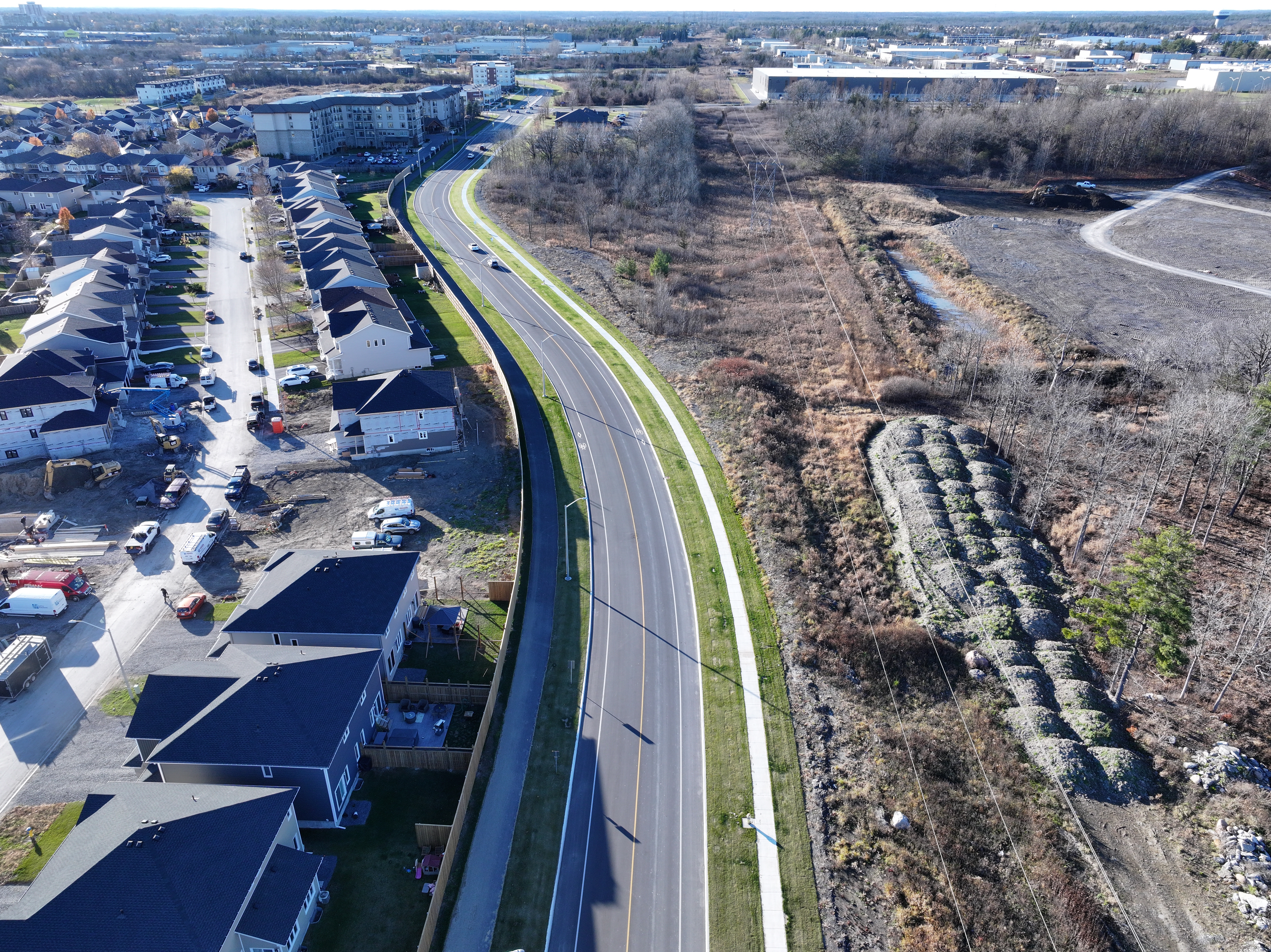 overhead view of road