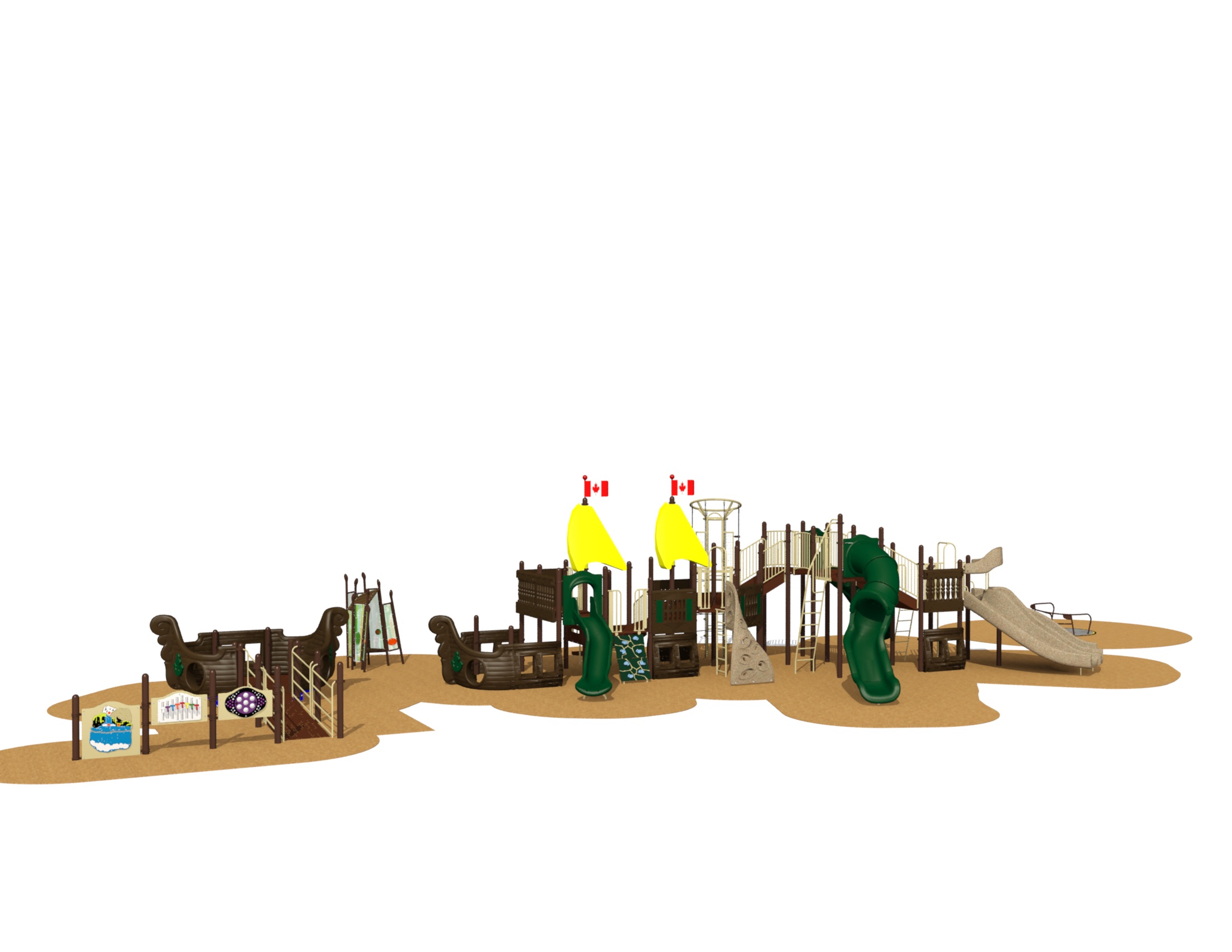 A rendering is shown of the new boat-themed playground being installed in the Municipality of Callander. 
