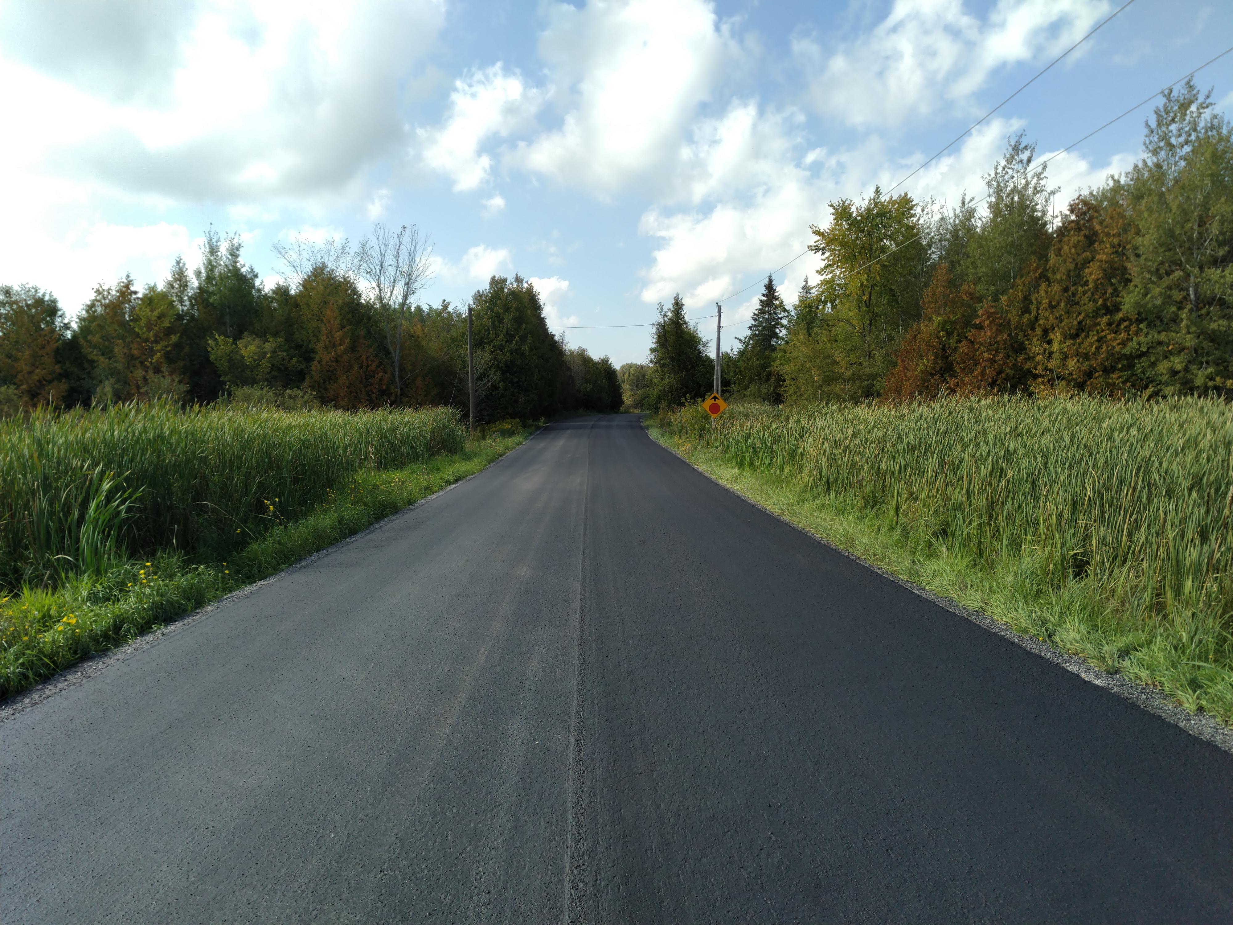 A newly rehabilitated road in the Township of Scugog.