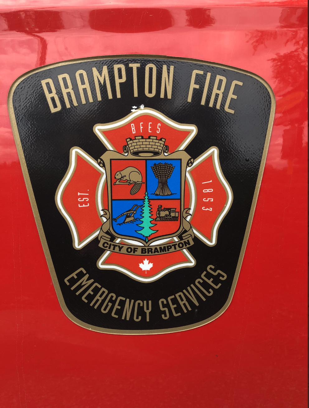 The City of Brampton's fire services logo. 
