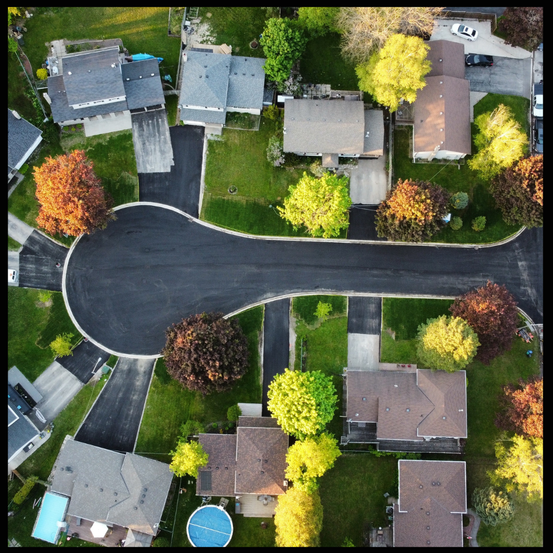 An aerial view of Sandhill Court in Shelburne. 