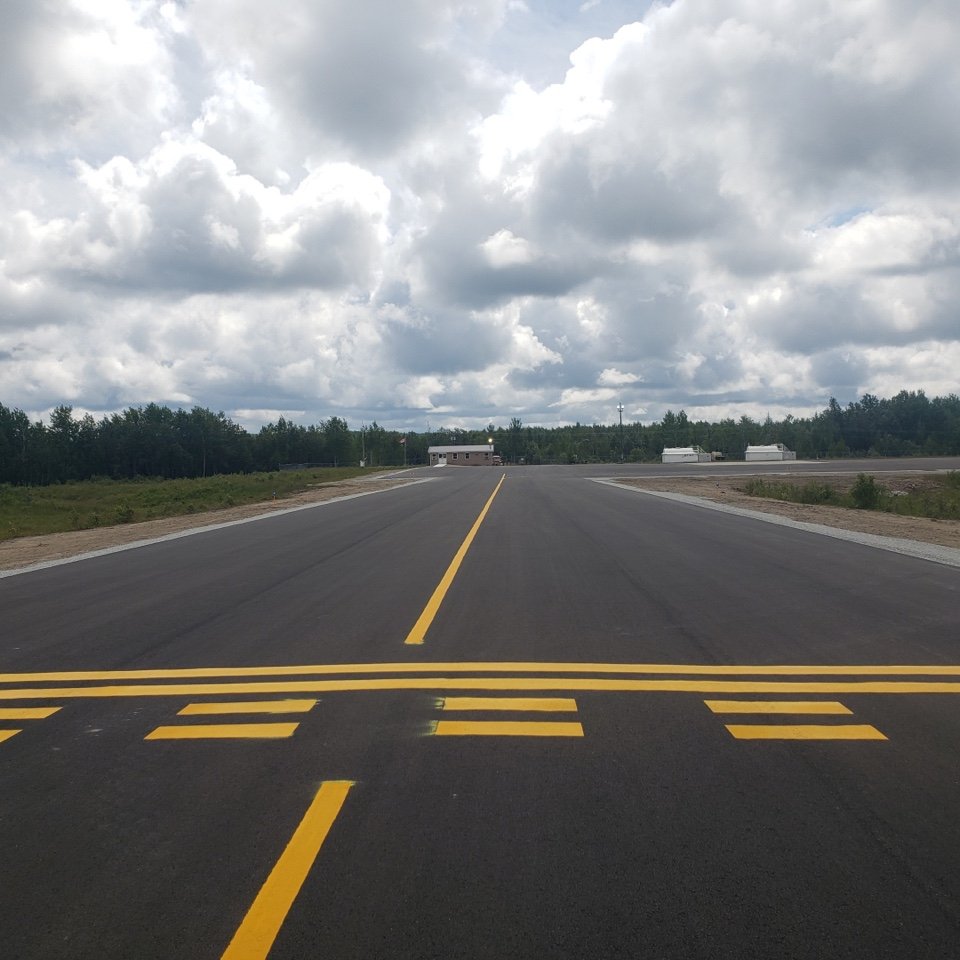 The runway at the airport in Hornepayne, Ontario. 