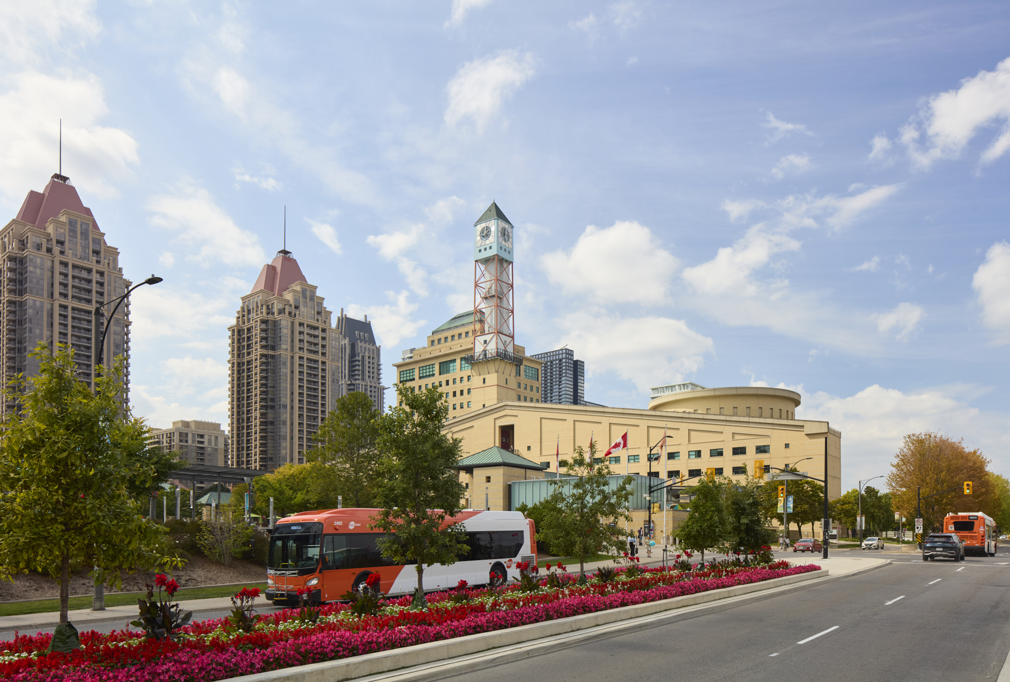 A bus on a main street