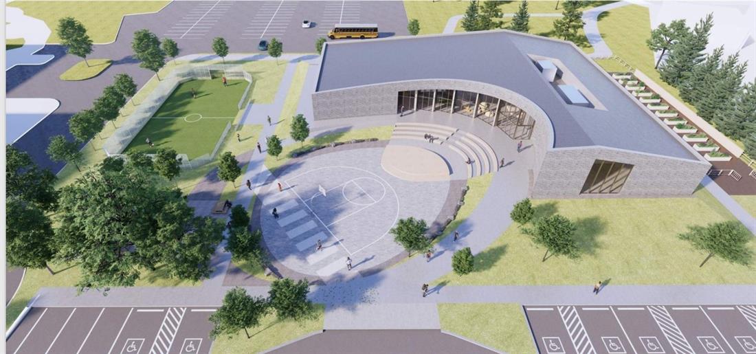 Overhead view of a community centre