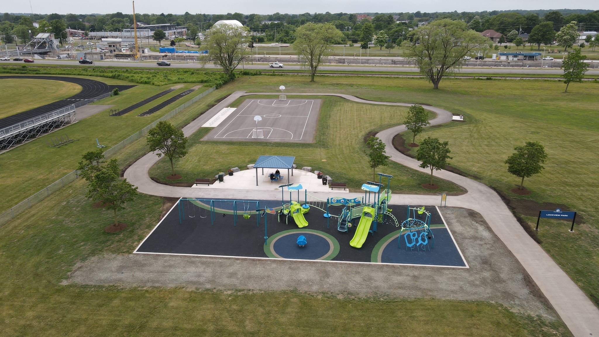 Overhead view of park