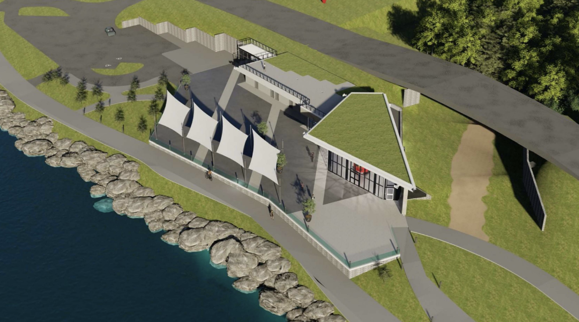A rendering of Windsor's waterfront where streetcar No. 351 will go.