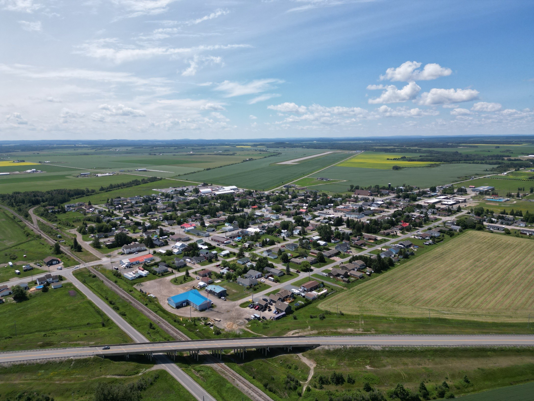 An overhead view of the Town of Armstrong