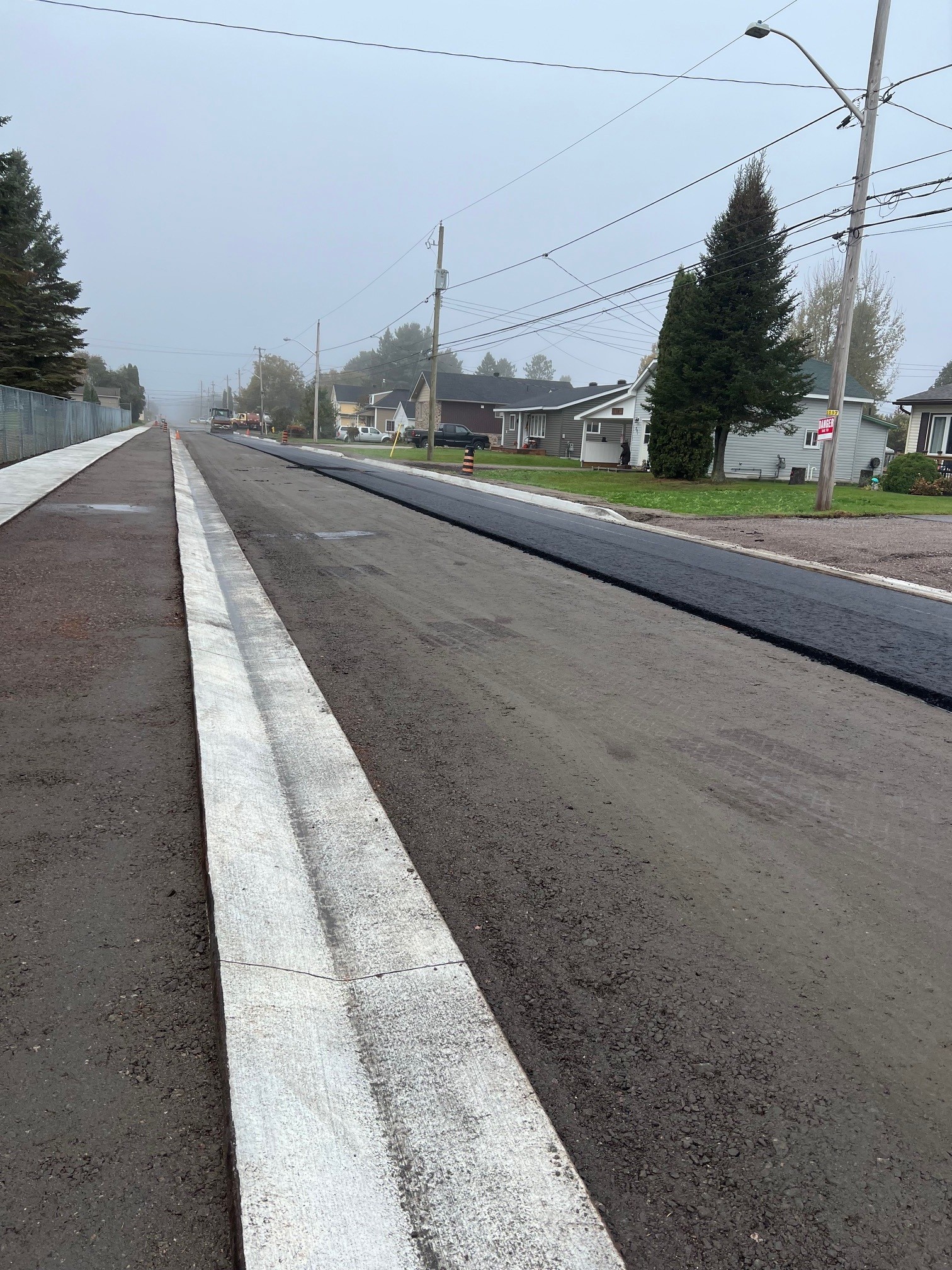 a partially paved road