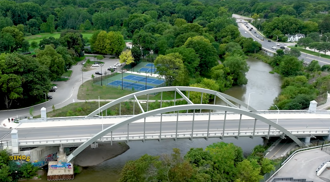 Victoria bridge from above