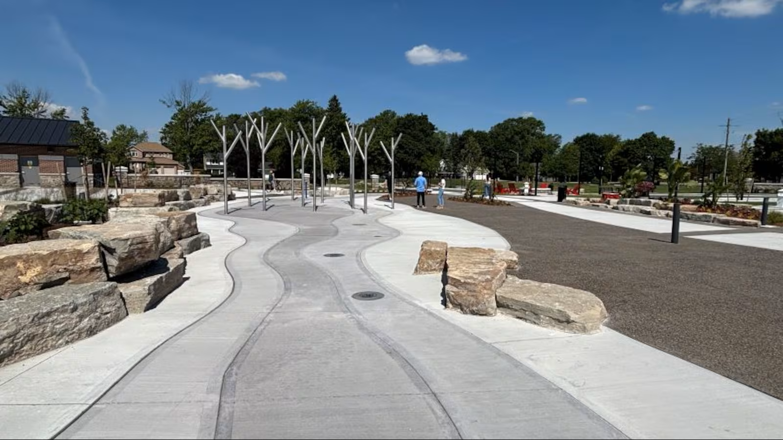 A new water feature at a park