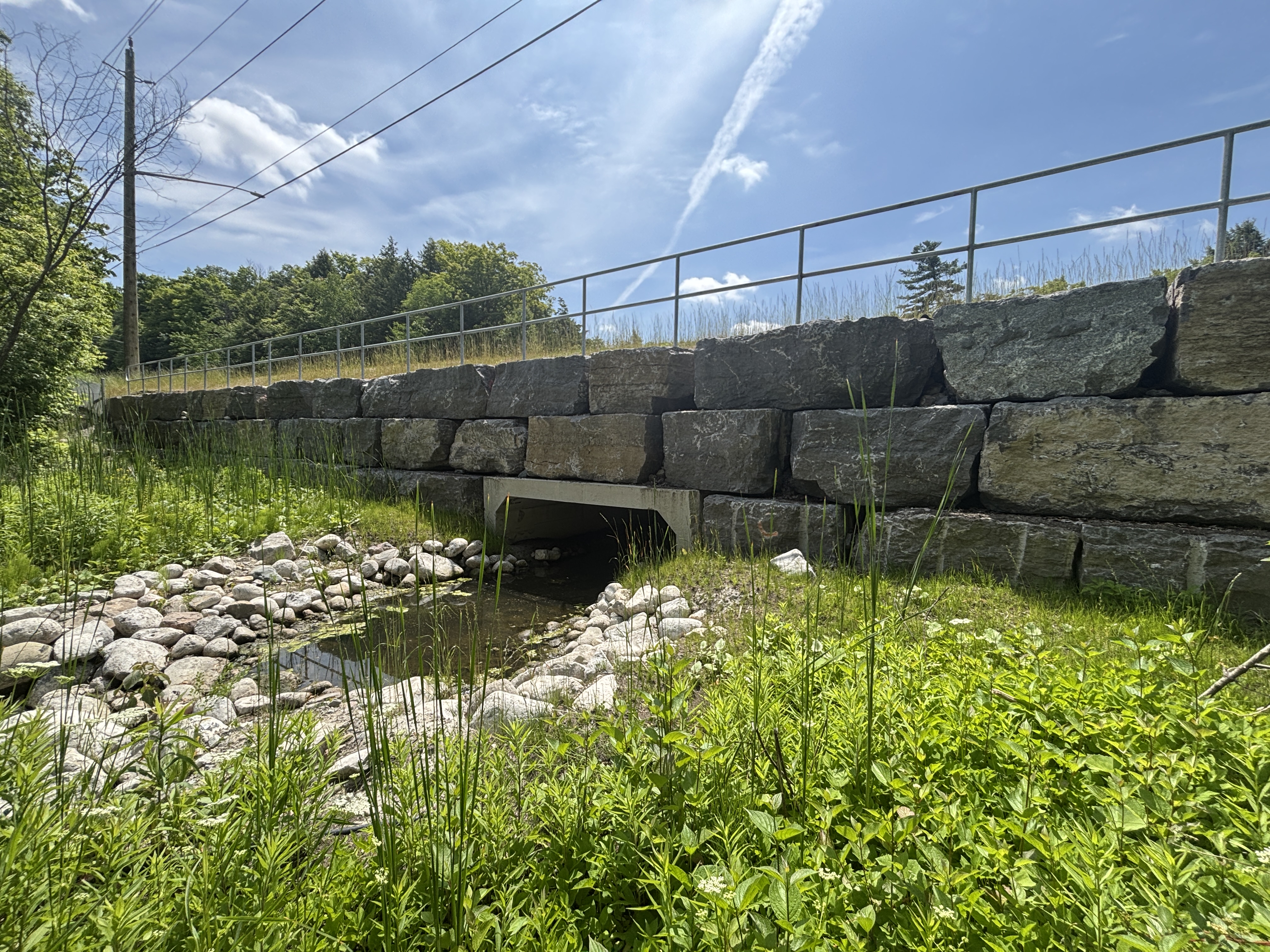 a culvert under a bridge