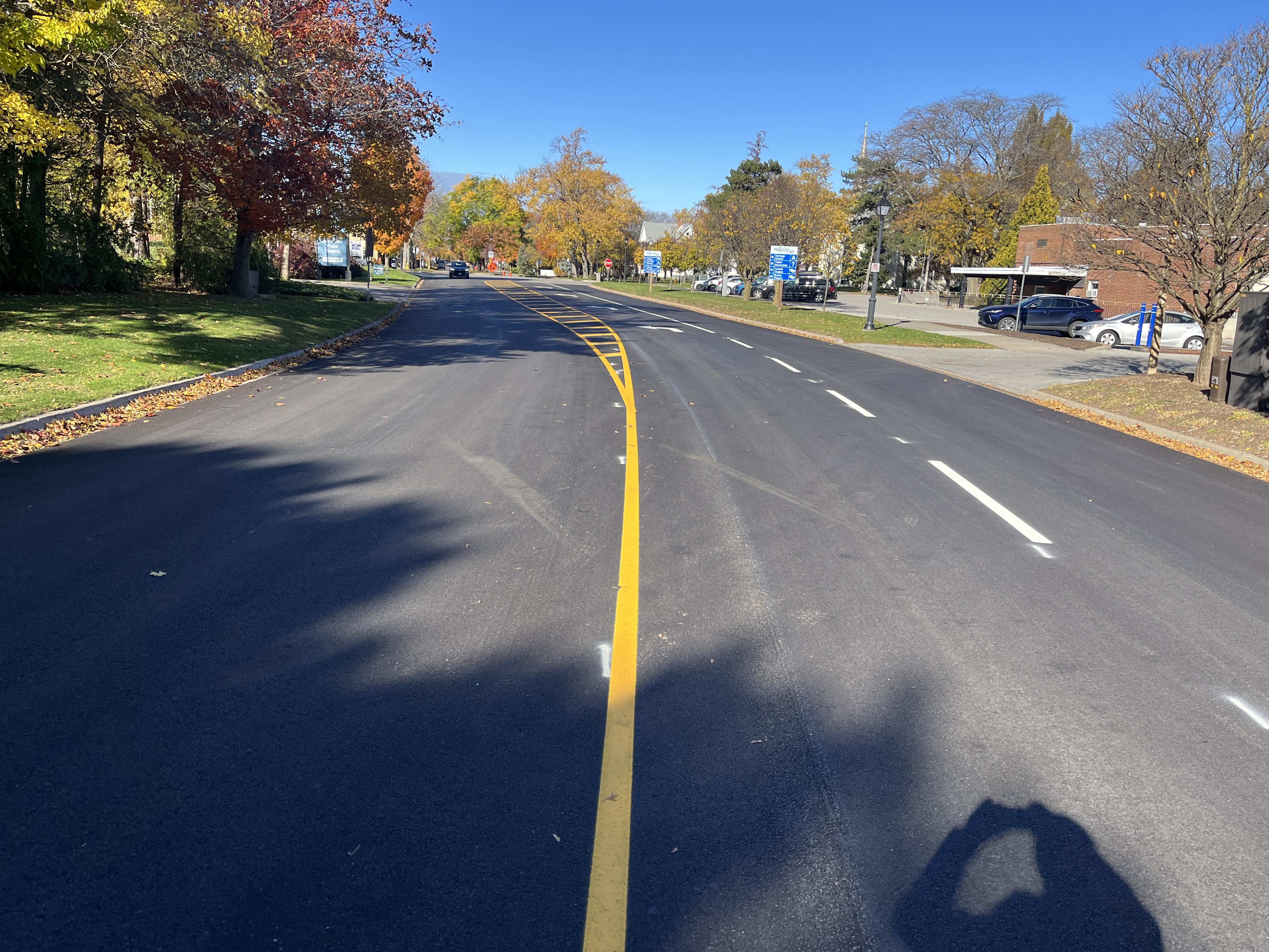 A freshly paved road