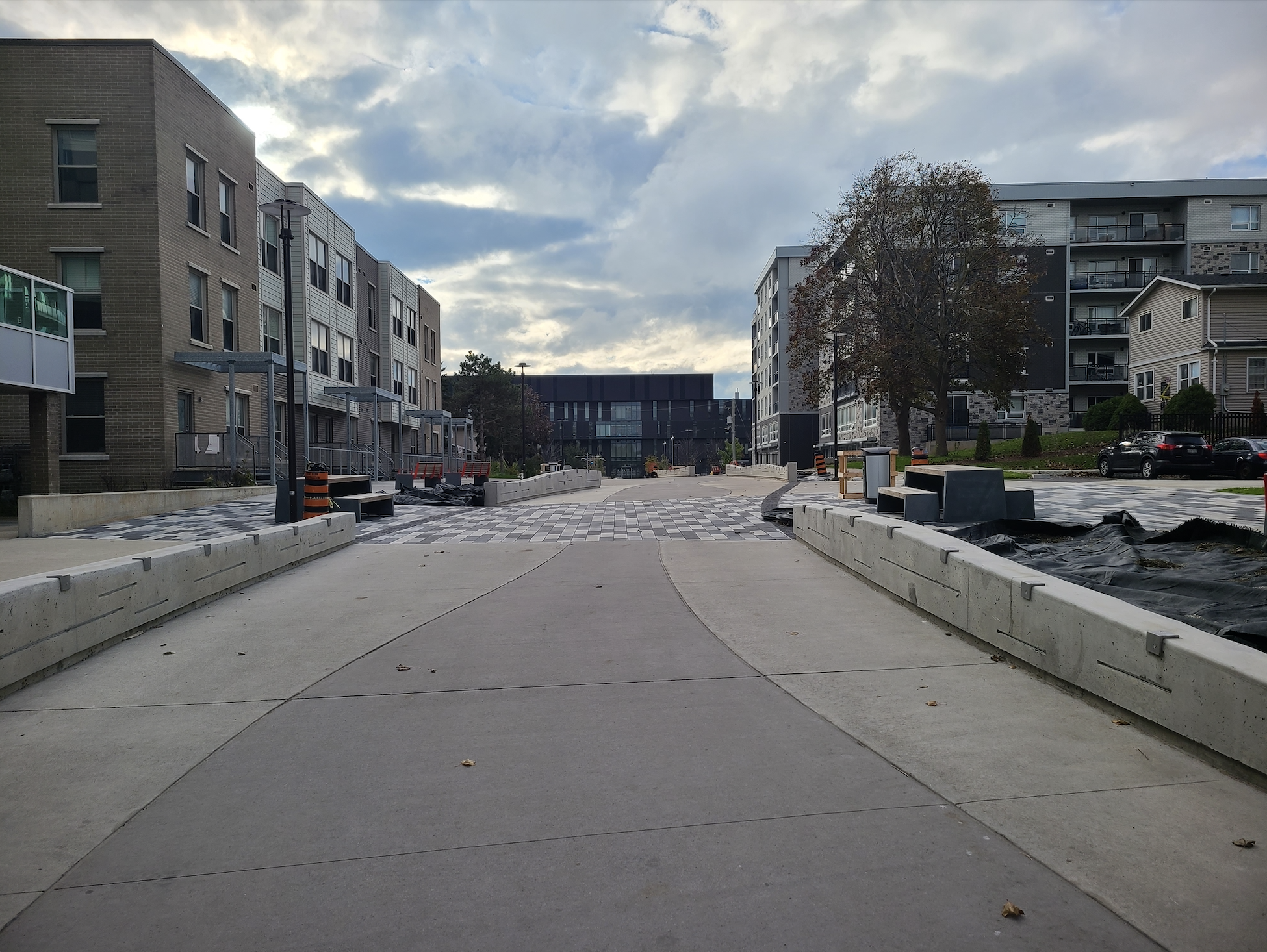 Larch Street has been made into a woonerf design street. 