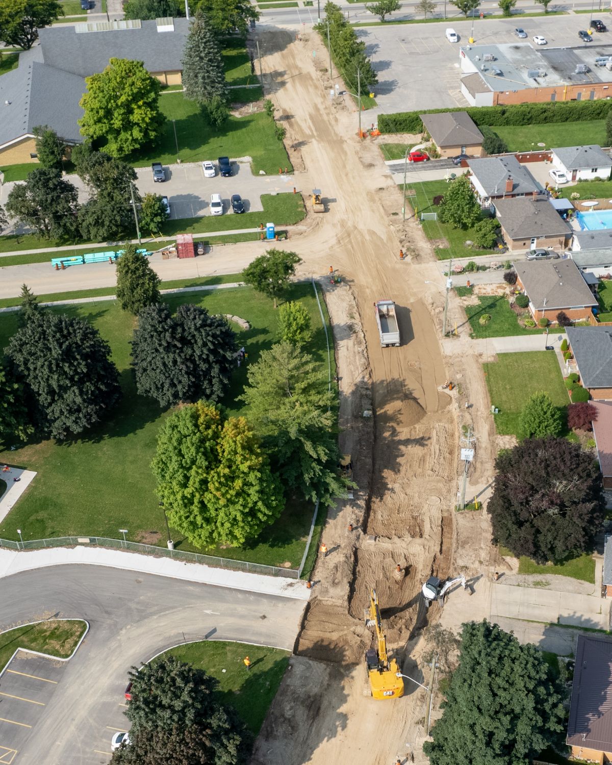 A drone photo of work that was done on Sprucedale Road in Woodstock. 
