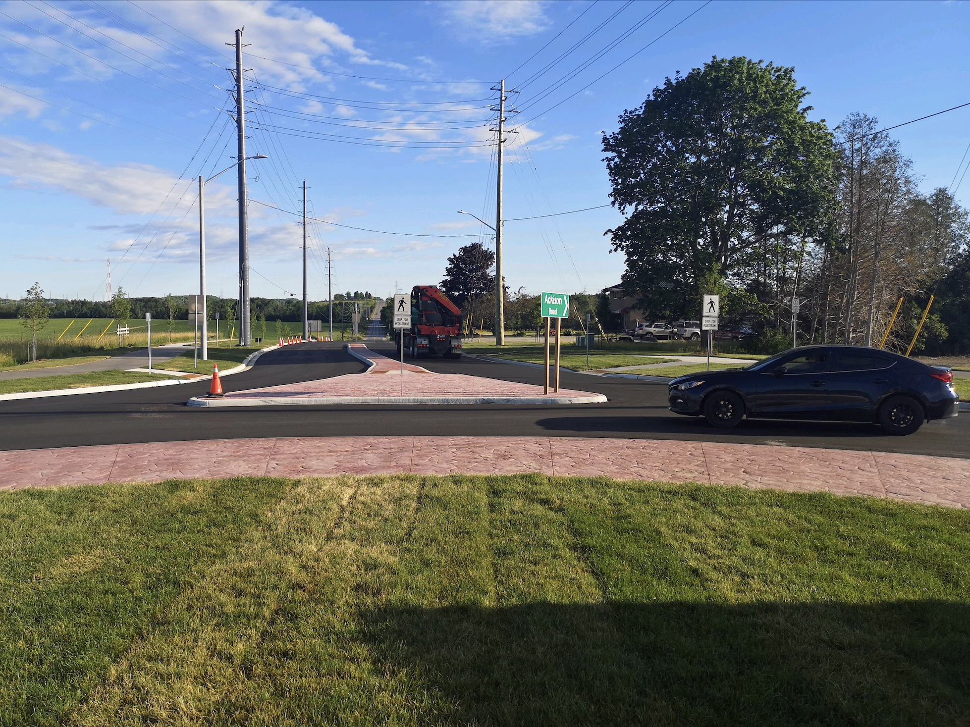 Peterborough has installed its first roundabout for vehicular traffic. 