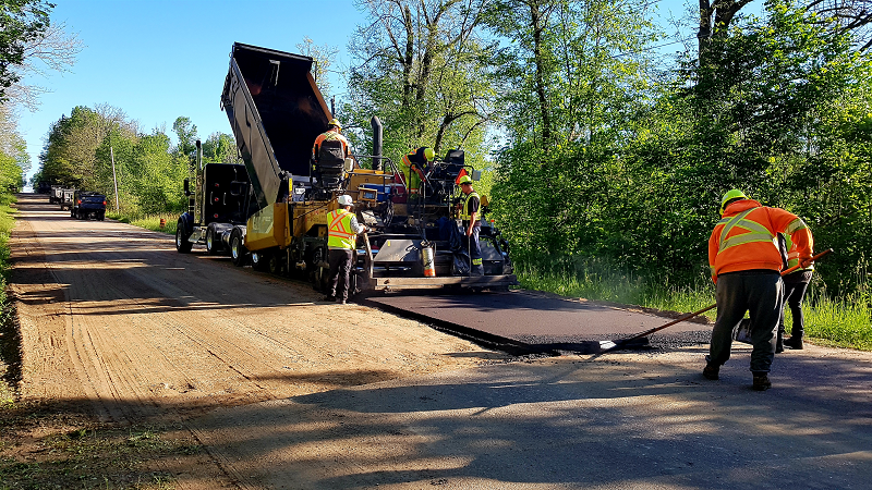 Road work in Tay Township