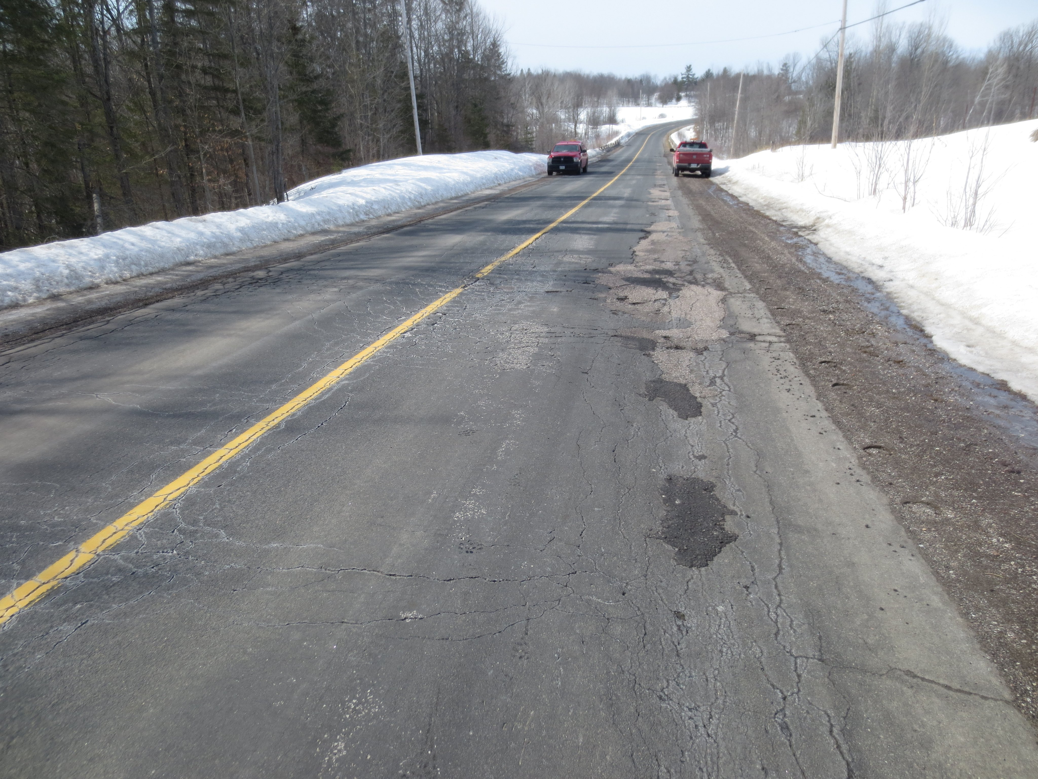 A 'before' photo of River Road in the County of Renfrew