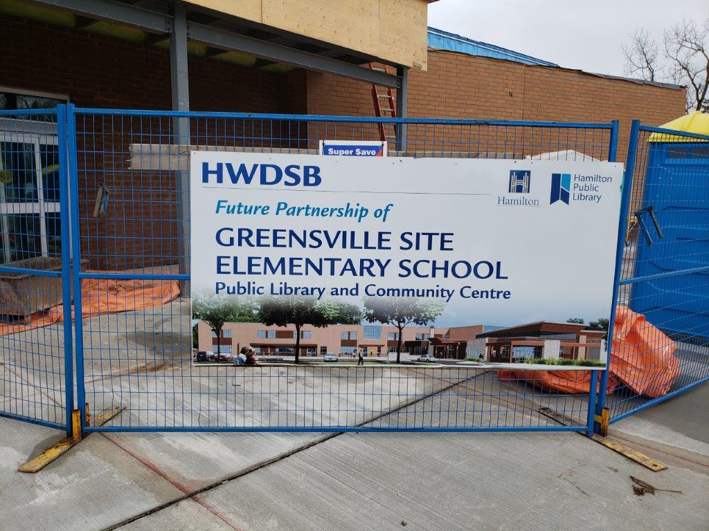 An external photo of the site at the new Hamilton Greensville Library.