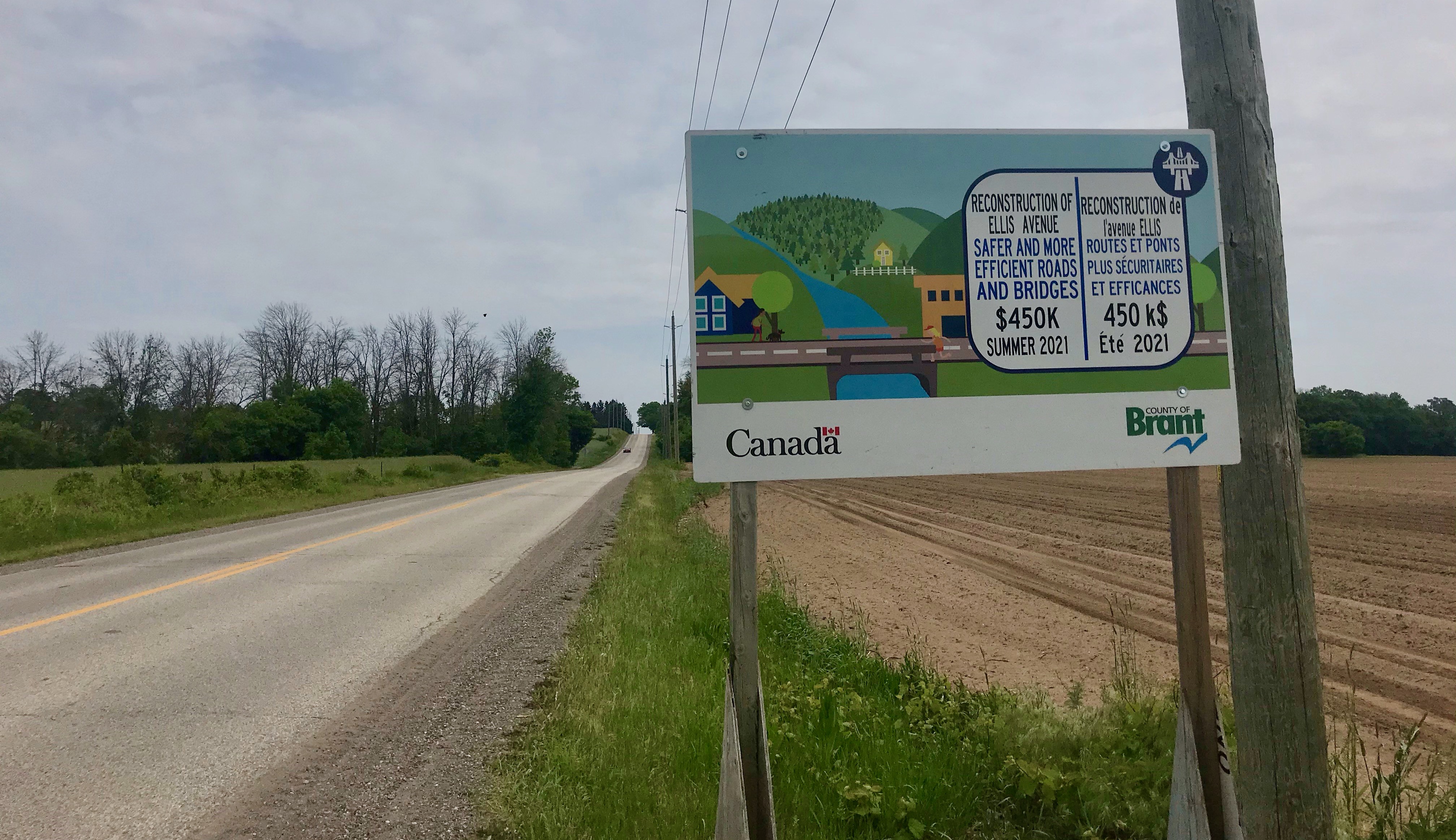 A general road view image from Brant County, Ontario.