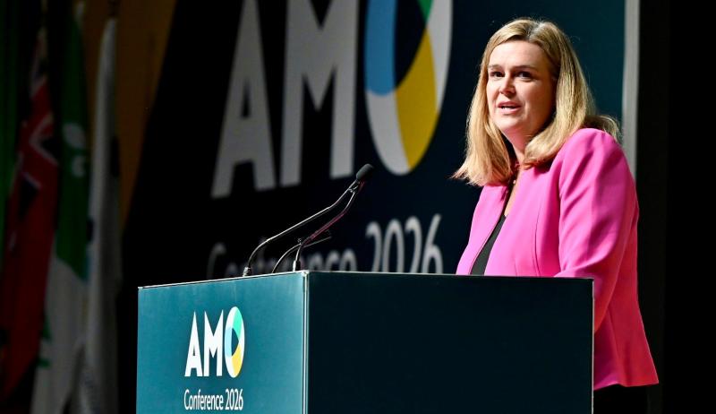 PS Jennifer McKelvie speaks at the AMO conference