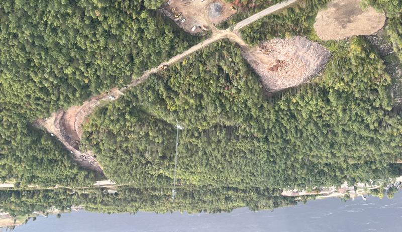 Overhead view of construction site