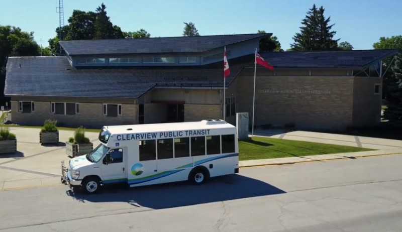 Screenshot from video about Clearview Township's transit system.