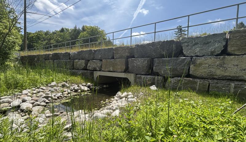 a culvert under a bridge