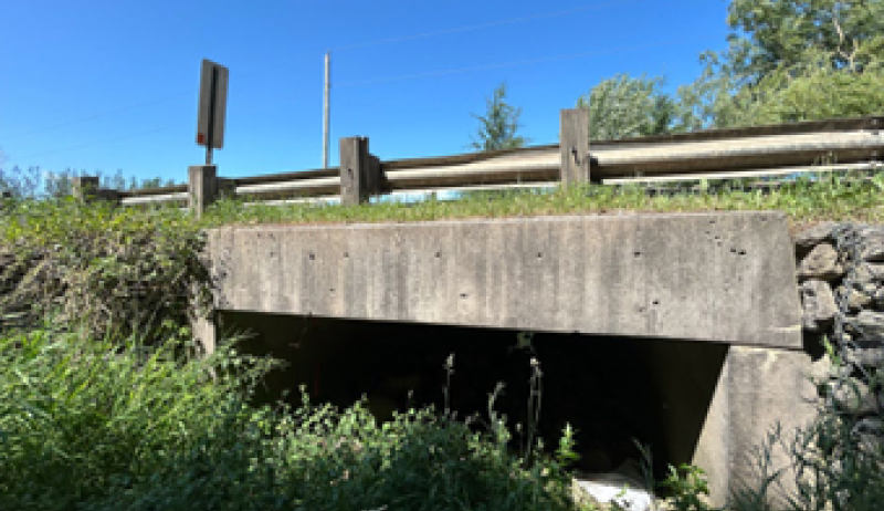 a culvert under a bridge