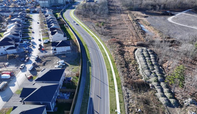 overhead view of road