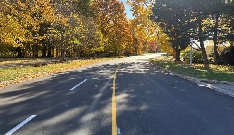 A freshly paved road