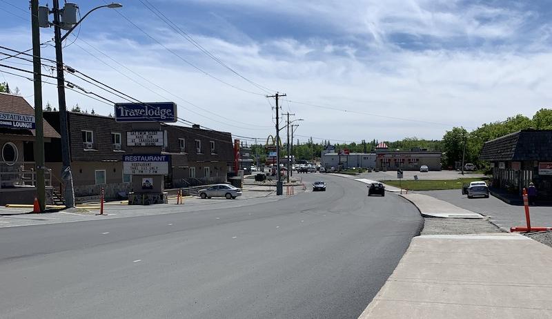 A photo of Highway 17 in Kenora with new asphalt. 