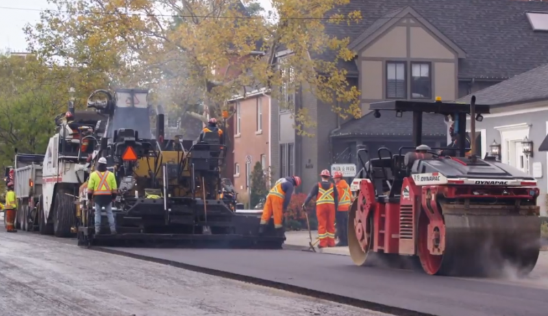 Screenshot from video about the Town of Oakville's street conversion project.