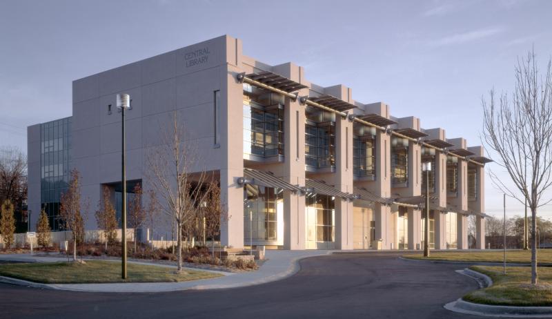 Outside of a library building
