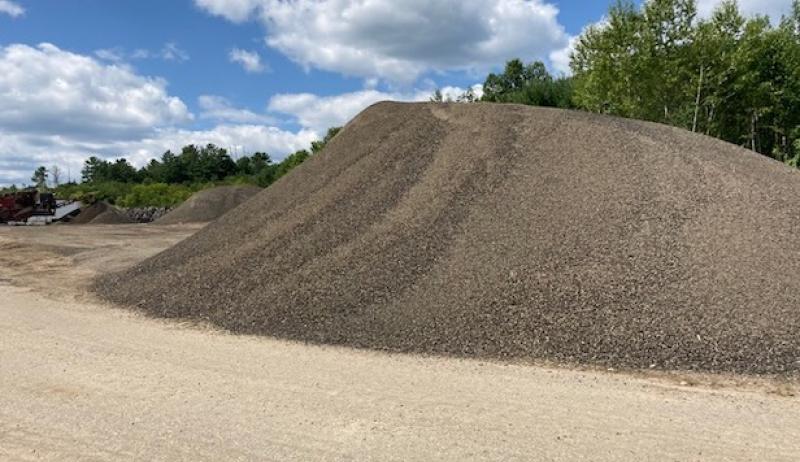 A pile of crushed asphalt. 