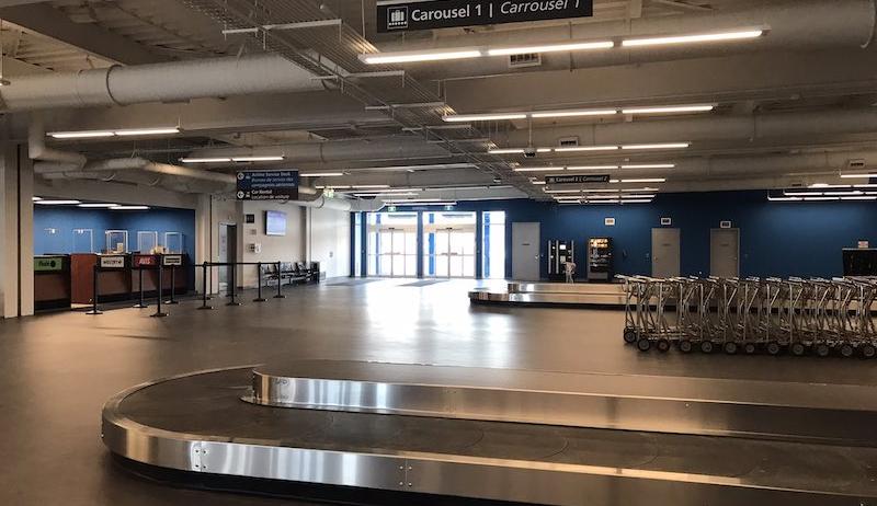 The baggage claim area at the Region of Waterloo International Airport