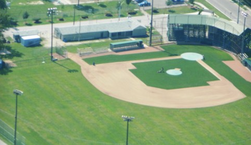 An aerial view of Lacasse Park from 2012. 